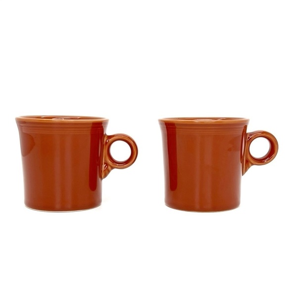 Fiestaware Set of 2 Paprika Coffee Mugs Ring Handle Fiesta Ware Cups Retired - Picture 1 of 7